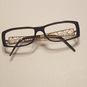 ROBERTO CAVALLI TURCHESE 418 U14 BROWN GOLD PLASTIC EYEGLASSES
